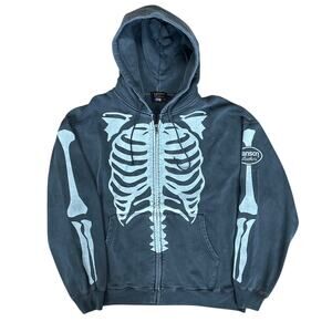 L Vanson Leathers Jp exclusive Distressed Skeleton Hoody